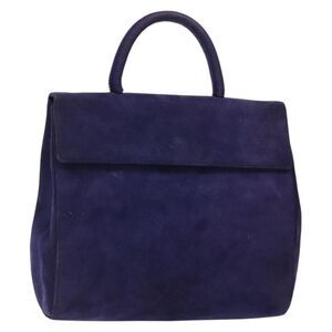 Prada Vintage Handbag Suede Purple Suede Handbag (Pre-Owned)